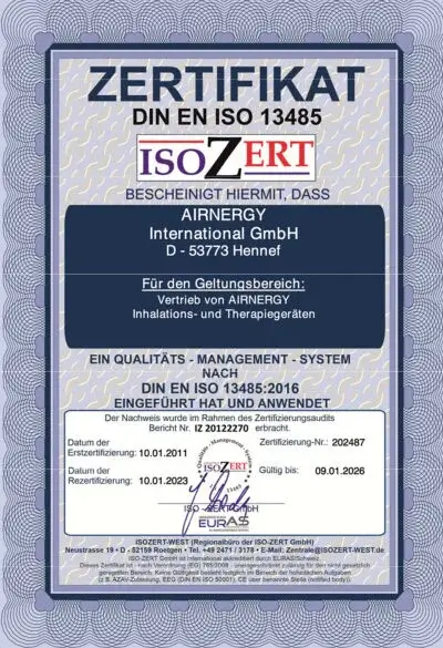 Airnergy DIN-EN-ISO-13485